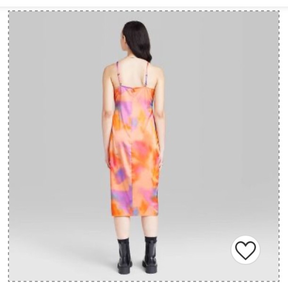 Wild Fable Target satin slip midi dress size xs vibrant tie dye